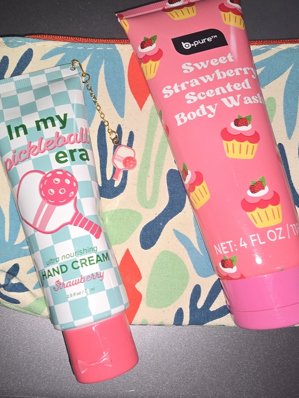 Ipsy Bag with Pink Strawberry Body Wash & Hand Cream Duo